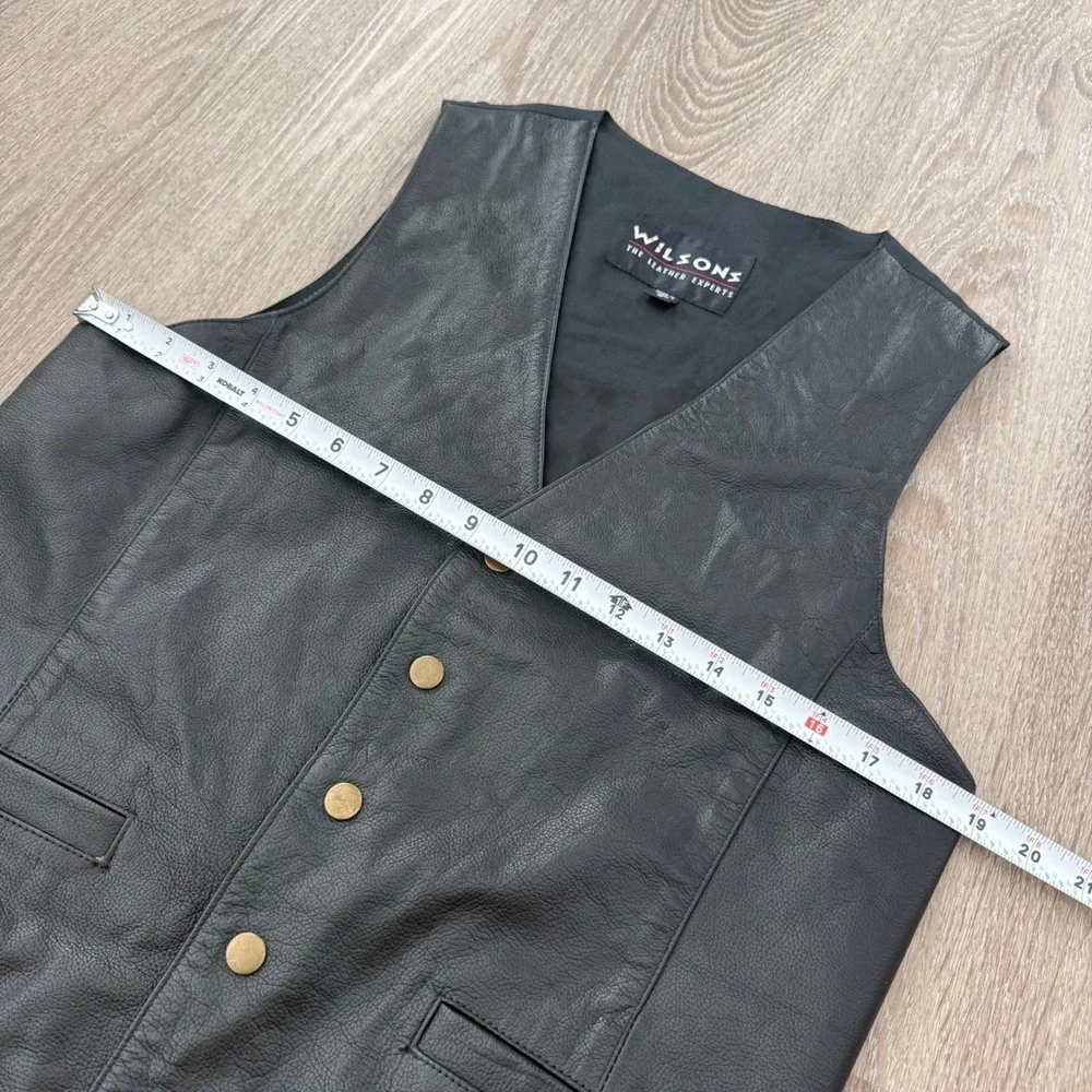 Wilson Black Leather Vest for Men
